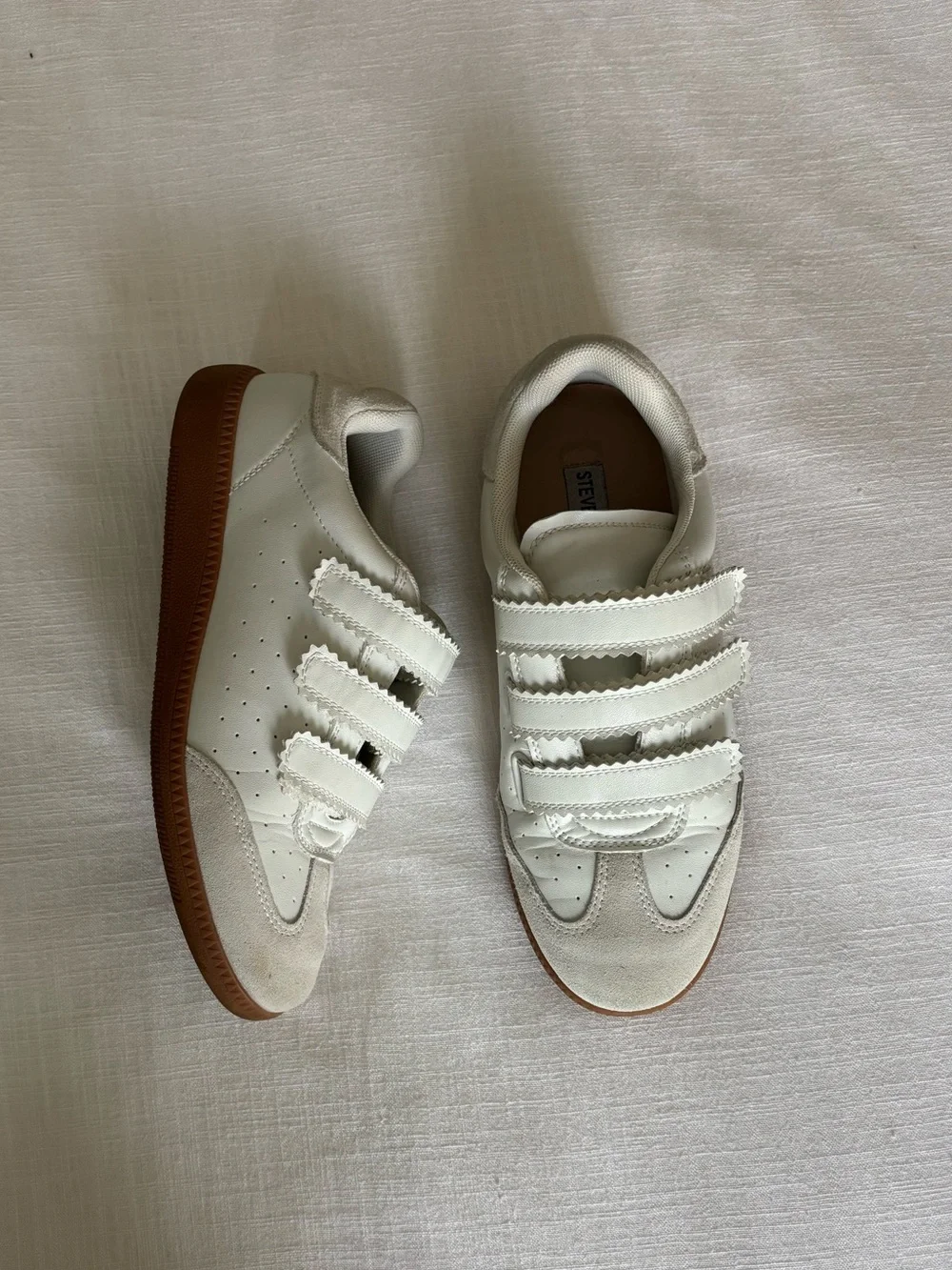 Trending White Velcro Steve Madden Sneaker - Picture 1 of 4